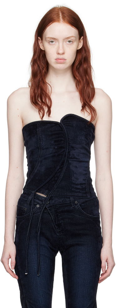 Потник Ottolinger Ottolinger Asymmetric Denim Tank Top Тъмно синьо | 1703410, 0