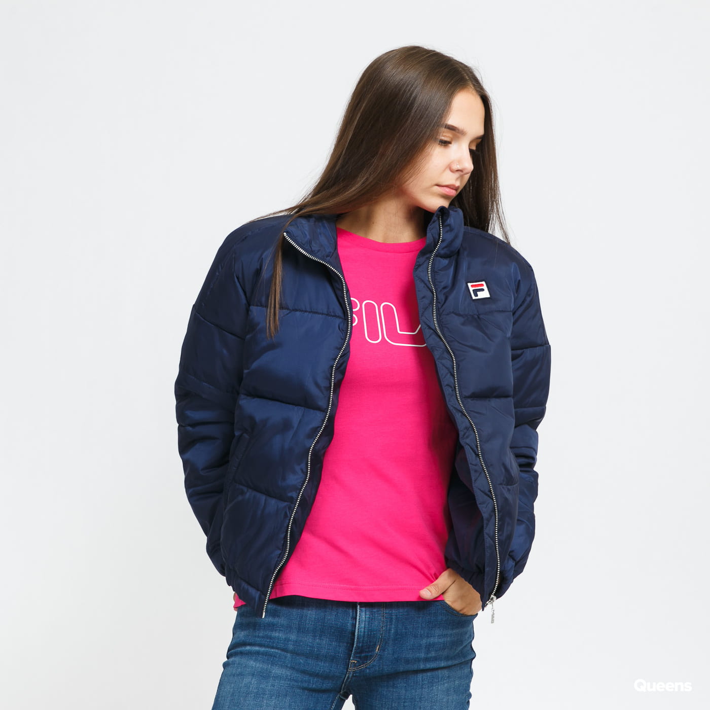 Пухо яке FILA Chaylse Thin Puff Jacket Тъмно синьо | 688973 170, 0