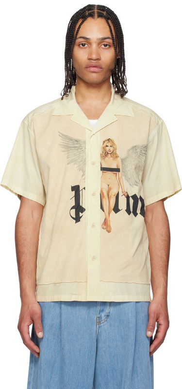 Риза Palm Angels Palm Angels Pin Up Bowling Shirt Жълто | PMGG008S25FAB0010310, 0
