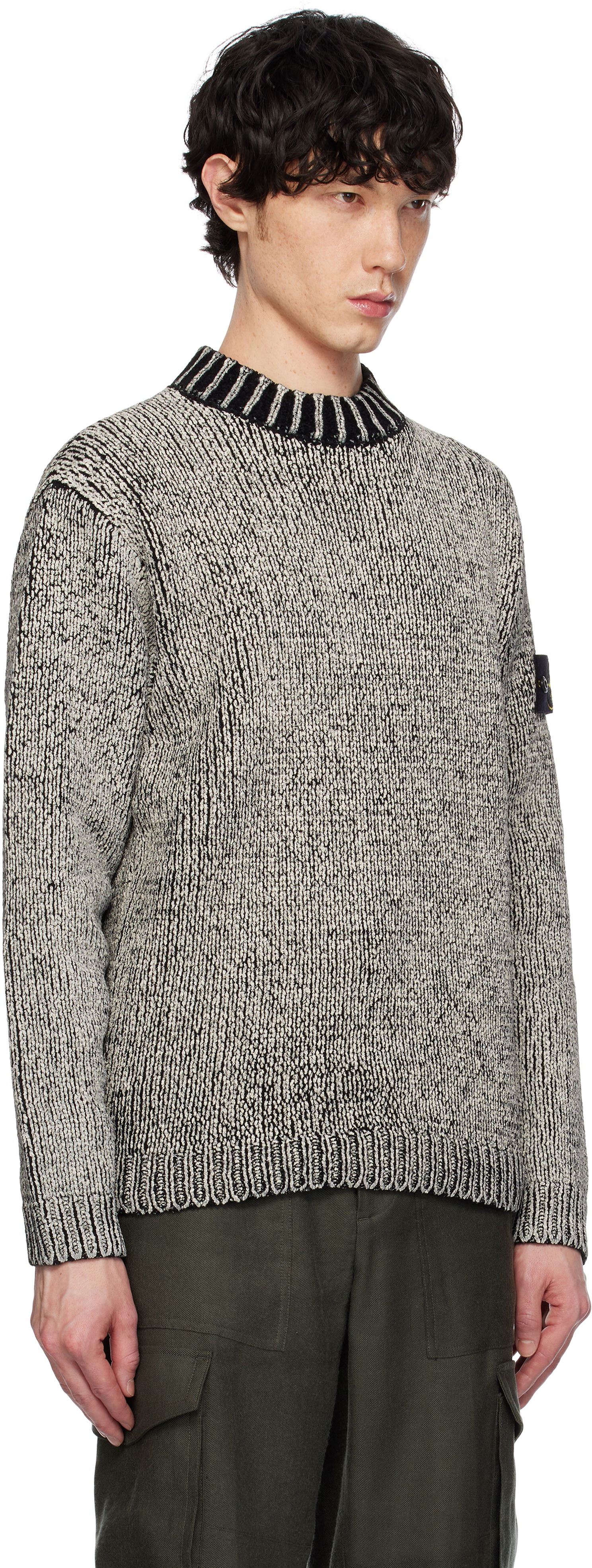 Пуловер Stone Island Stone Island Crewneck Cotton Chenille Sweater Сиво | K1S15 5100048 S00Z1, 1