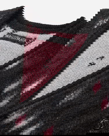 Пуловер WACKO MARIA Diamond Pattern Heavy Mohair Cardigan Черно | 24FW-WMK-KN20 BLACK, 3