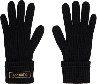 Ръкавици Burberry Burberry Wool Gloves with Logo Patch Черно | 8114593, 0