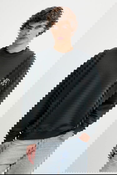 Суитчър Maison Margiela MM6 Maison Margiela Frayed Sweatshirt Черно | SH2GU0019.M25004.900, 0
