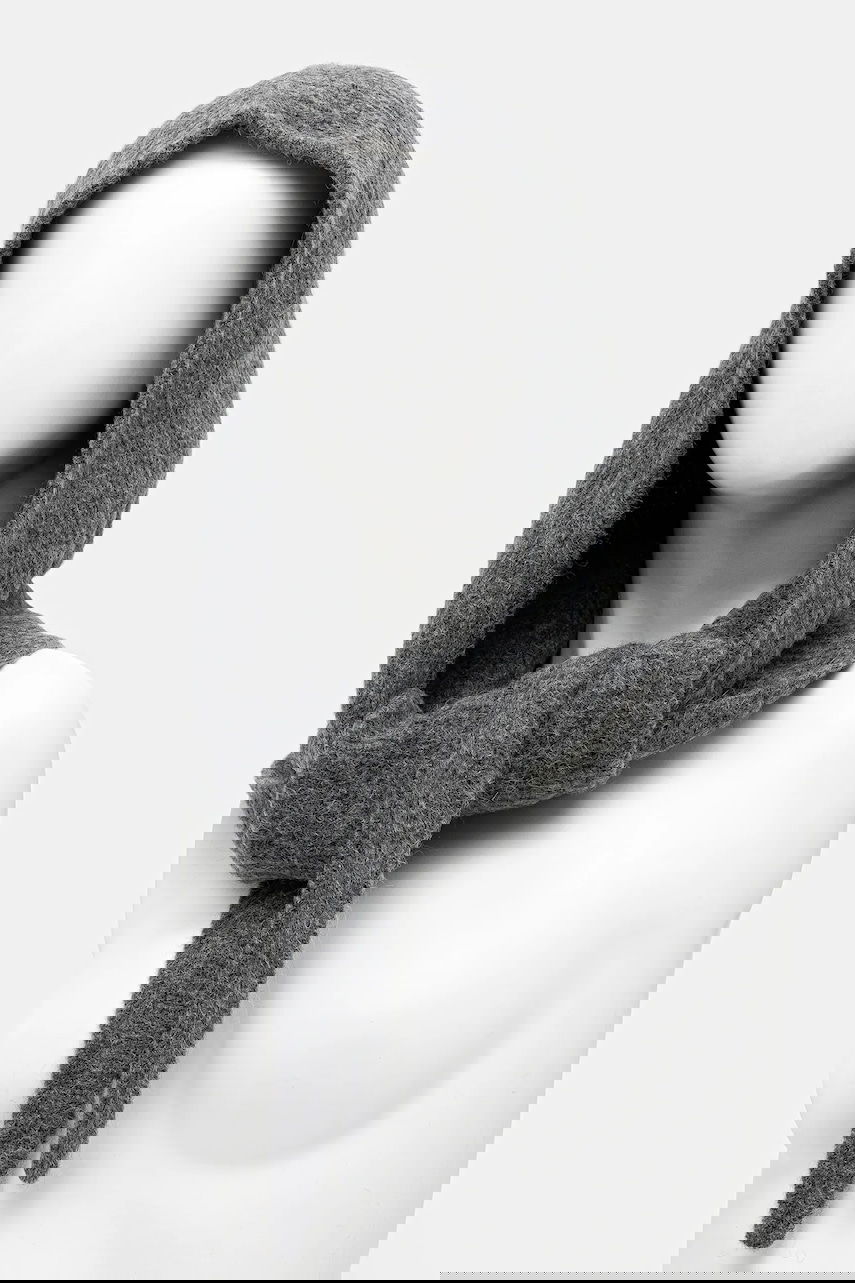 Шапка GANNI Soft Wool Balaclava Сиво | A6475, 1