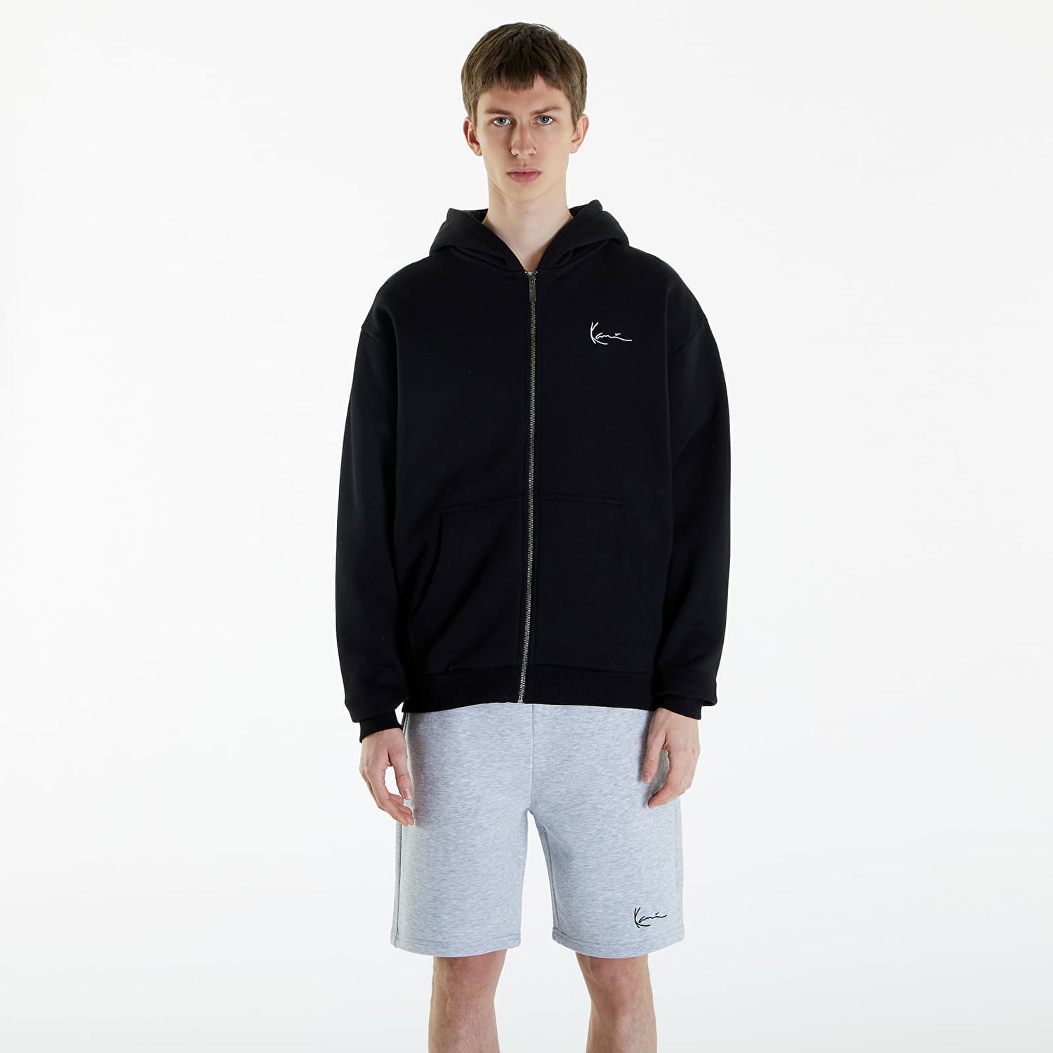 Суитчър Karl Kani Chest Signature Essential Zip Hoodie Black Черно | KM-ZH011-001-01, 0