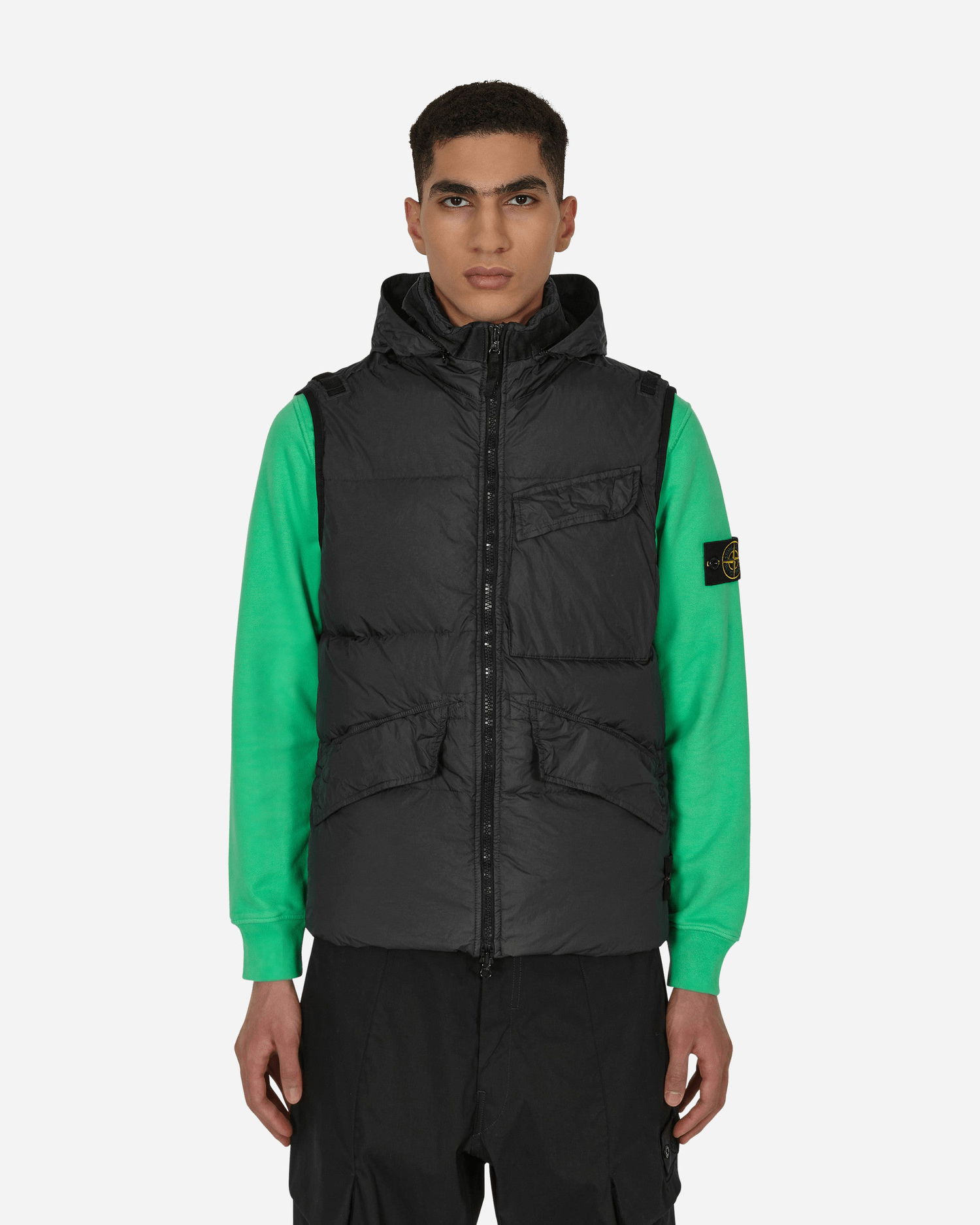 Жилетка Stone Island Garment Dyed Crinkle Reps R-NY Down Vest Черно | 7715G0123 V0029, 0