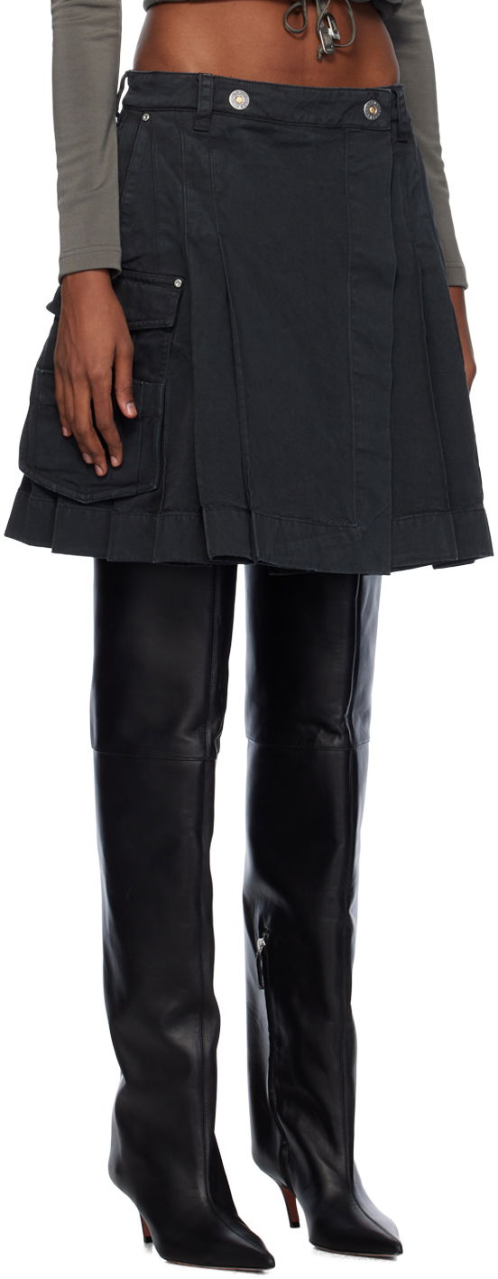 Пола Dion Lee Kilt Denim Midi Skirt Черно | C1005PS24, 1