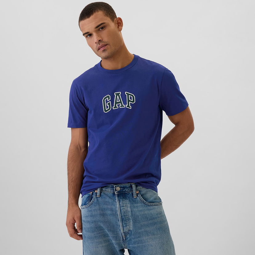 Тениска GAP T-shirt Logo New Arch Tee Bellwether Blue S Синьо | 570044-27