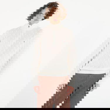 Пуловер Tommy Hilfiger Lambswool Blend Cable Zip Mock Sweater XL Бяло | MW0MW40443 Z00, 0