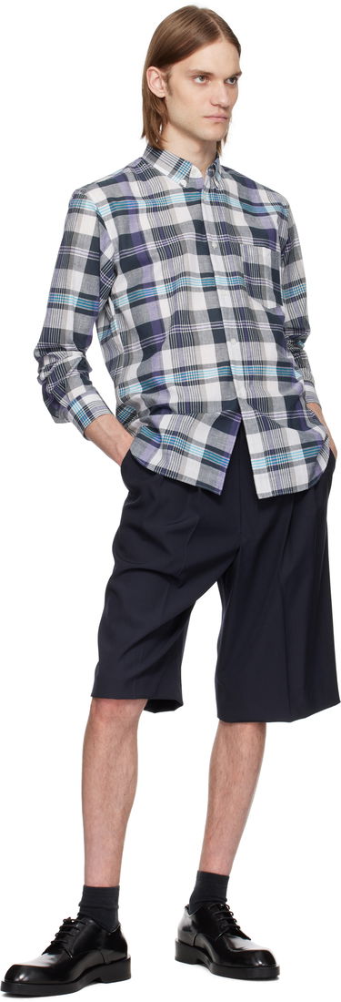 Риза Comme des Garçons Comme des Garçons Shirt Yarn Dyed Check Poplin Shirt Лилаво | FO-B010-051, 3