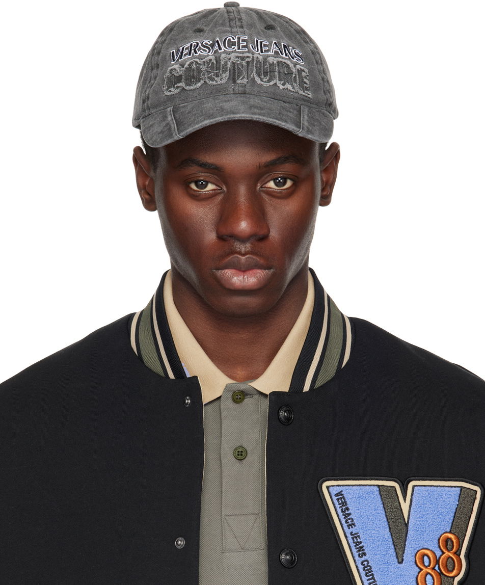 Шапка с козирка Versace Couture Black Logo Denim Baseball Cap Черно | E76GAZK37_EZG274, 0