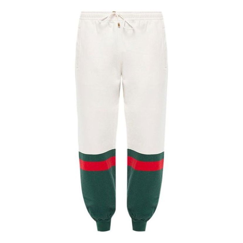 Спортни панталони Gucci Web Panel Jogger Pants Бяло | 625403-XJCSU-9146
