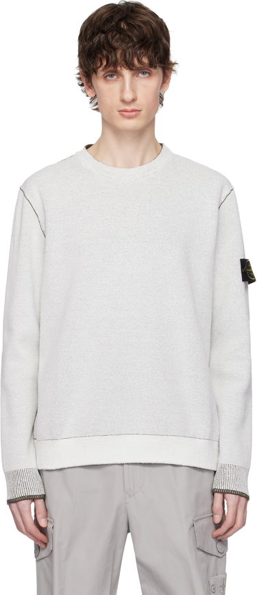Пуловер Stone Island Stone Island Double Face Cotton & Nylon Sweater Бяло | K1S15 5100021 S00D9, 0