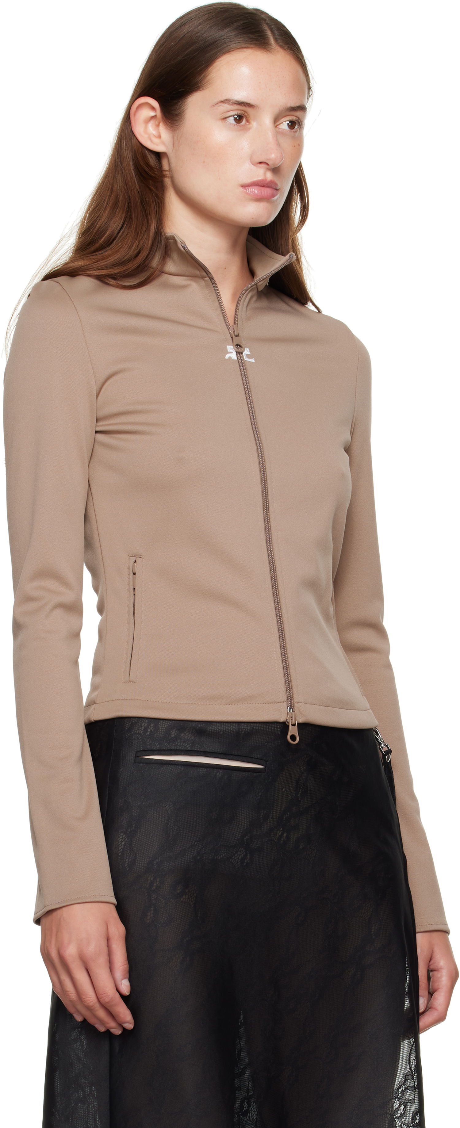 Яке Courrèges Courrèges Biker Track Jacket Бежово | 325JVE133JS0250, 1