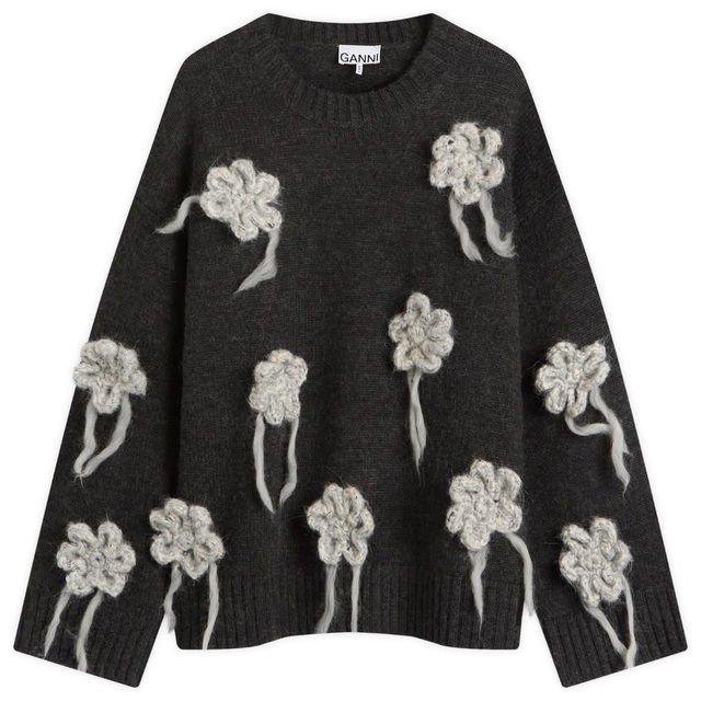GANNI Crochet Flowers Knitted Jumper