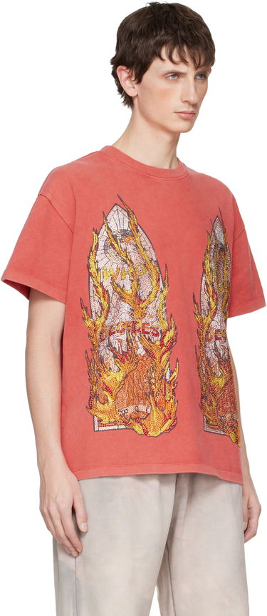 Тениска Who Decides War Rhinestone Flame Glass T-shirt Червено | 1110520003FW25, 1