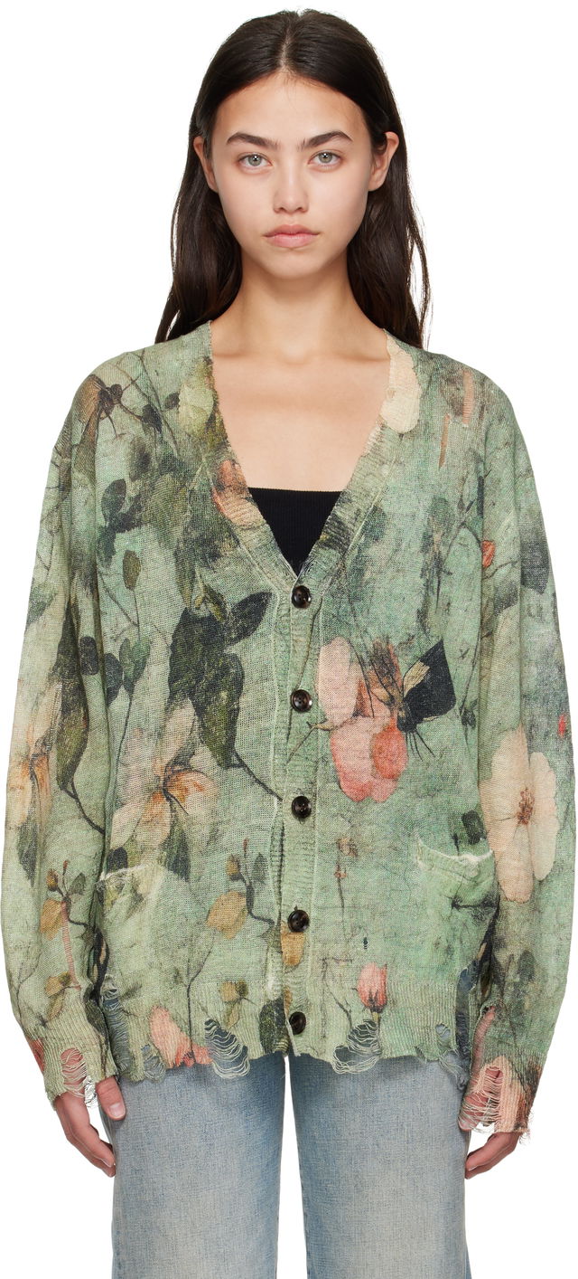 R13 Boyfriend Floral Cardigan