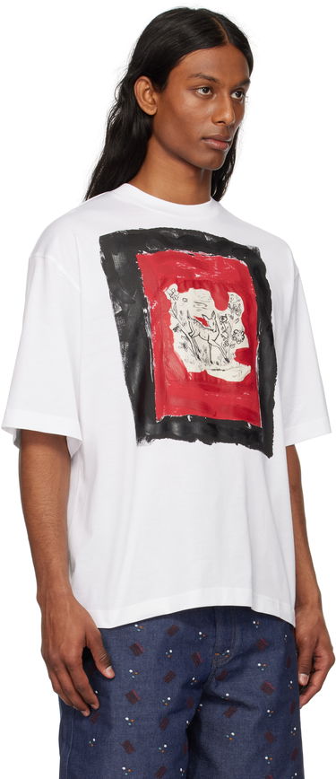 Тениска Marni Marni Fawn Print T-Shirt Бяло | HUMU0223QP USCX69, 1