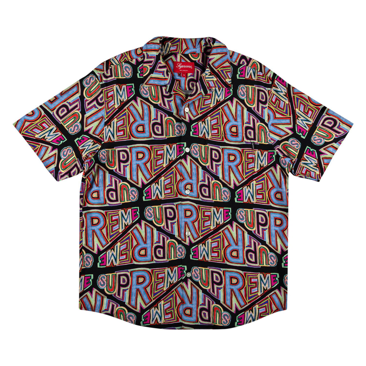 Риза Supreme Perspective Rayon Short-Sleeve Shirt Многоцветен | FW20S25 BLACK, 1