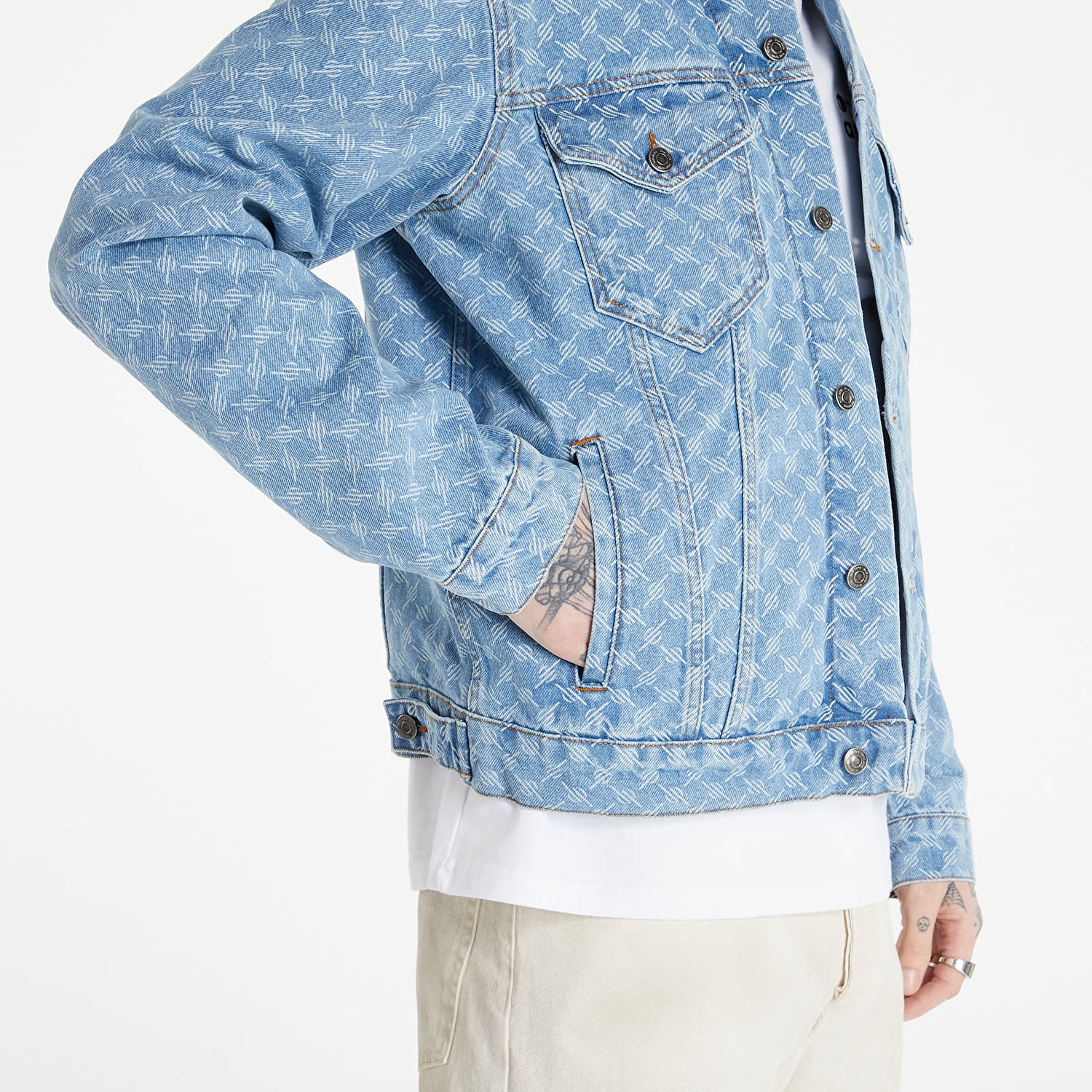Яке DAILY PAPER Matwa Monogram Denim Jacket Blue Monogram Синьо | 2211039, 1