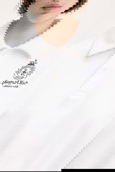 Суитчър Sporty & Rich Sporty & Rich Crown Country Embroidered Cropped Polo Бяло | ST072612202WH01, 3