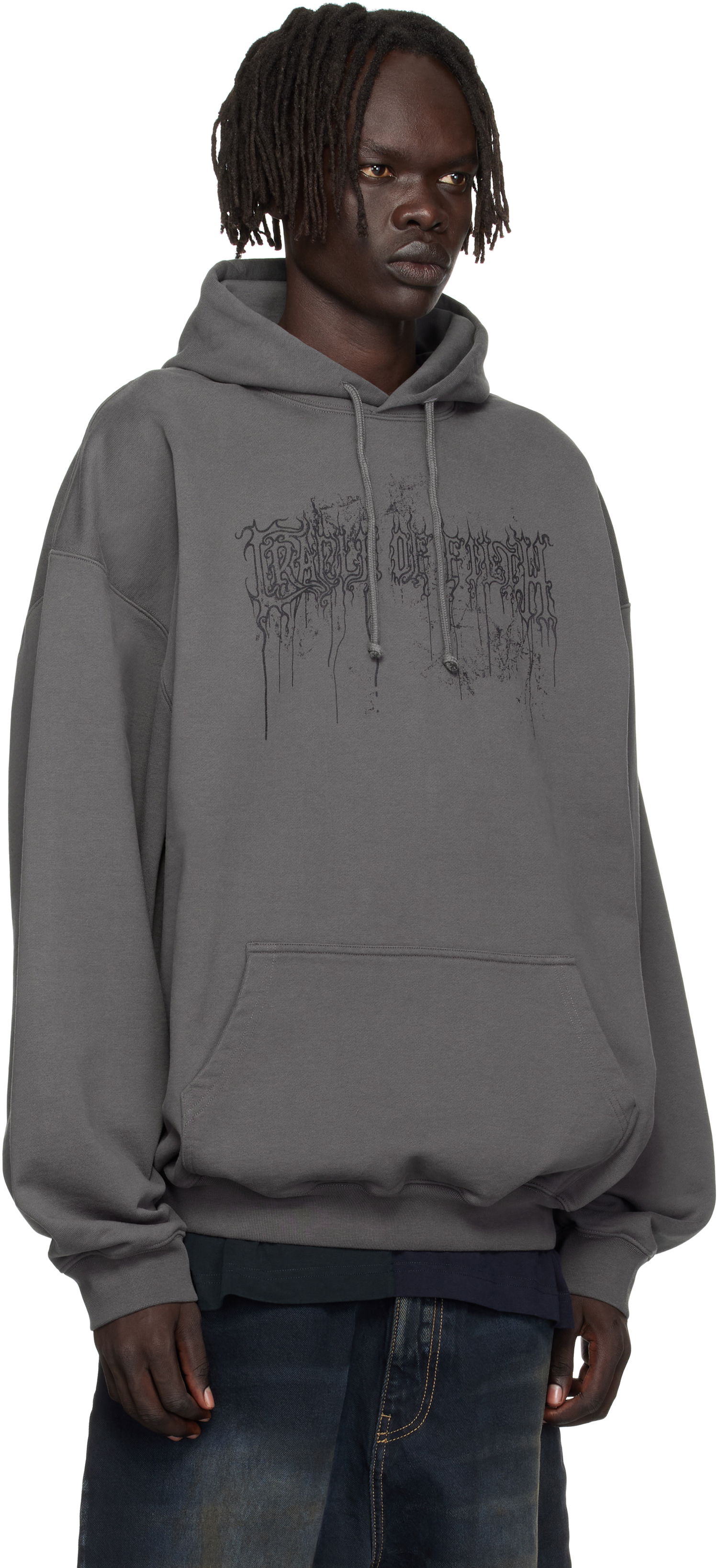 Суитчър VETEMENTS Vetements Cradle of Filth Dripped Logo Oversized Hoodie Сиво | UCF76HD400M, 1