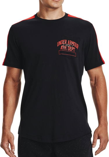 Тениска Under Armour Athletic Dept Red Stripe Pocket T-Shirt Черно | 1370979-001, 0