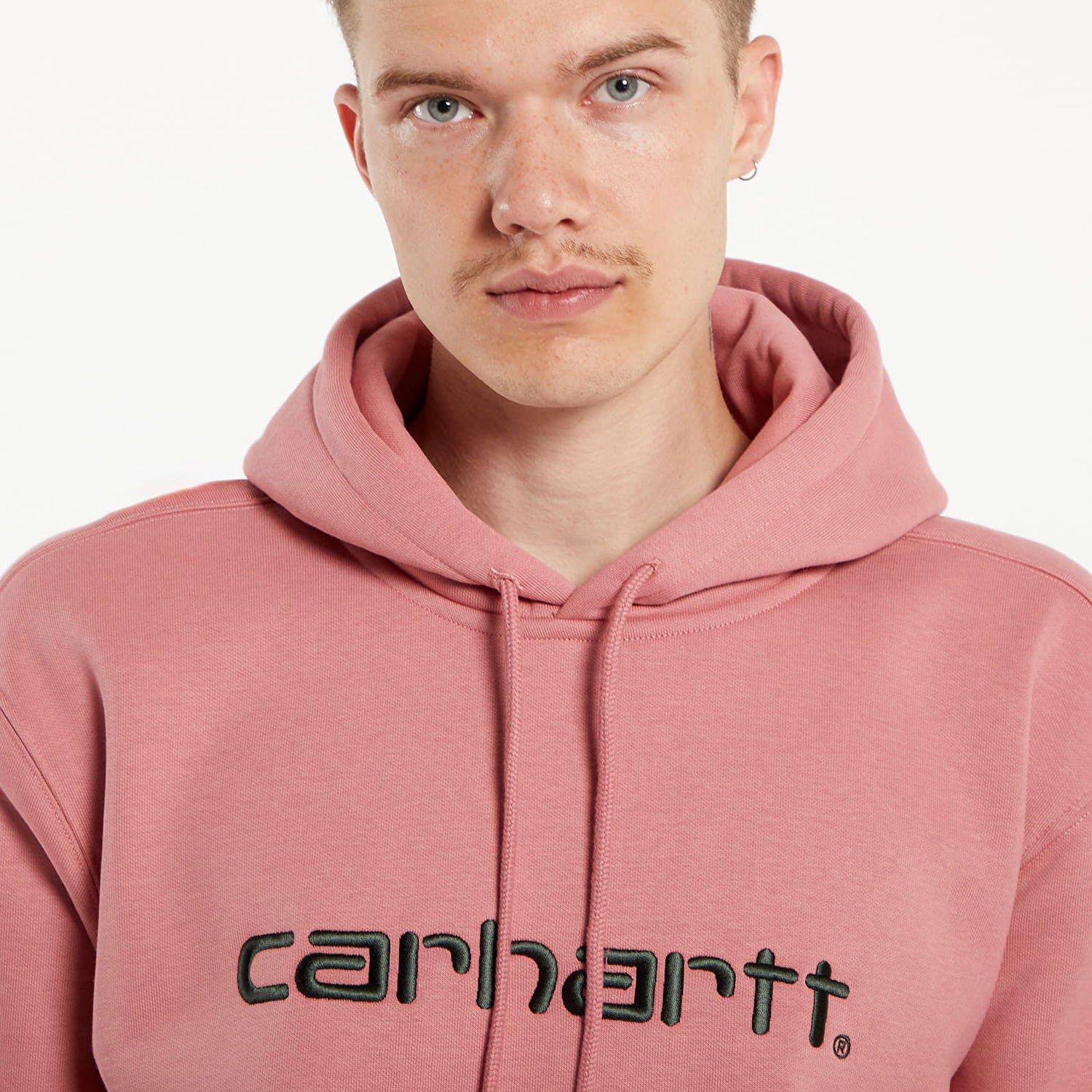 Суитчър Carhartt WIP Hooded Sweat UNISEX Dusty Rose/ Sycamore Tree Розово | I030547.2DGXX, 1