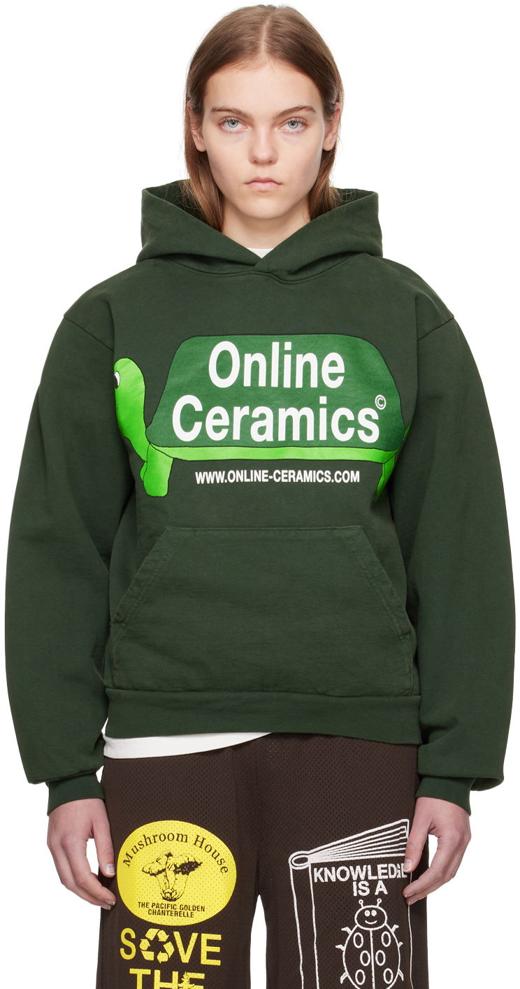 Суитчър Online Ceramics Long Turtle Hoodie Зелено | Long Turtle Logo