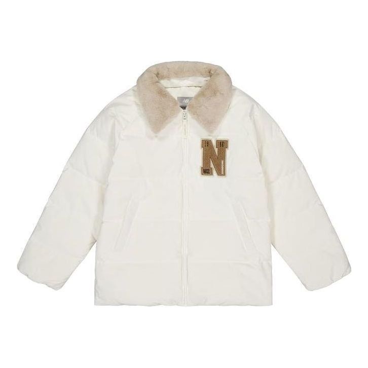 Пухо яке New Balance Warm Puffer Coat with Faux Fur Collar Бяло | NPD4E122-IV