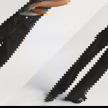 Дънки adidas Performance FIREBIRDTRACK Wide Leg Striped Denim Pant Черно | KD2909, 0