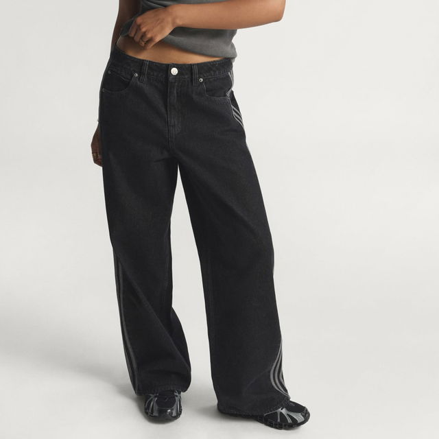 FIREBIRDTRACK Wide Leg Striped Denim Pant