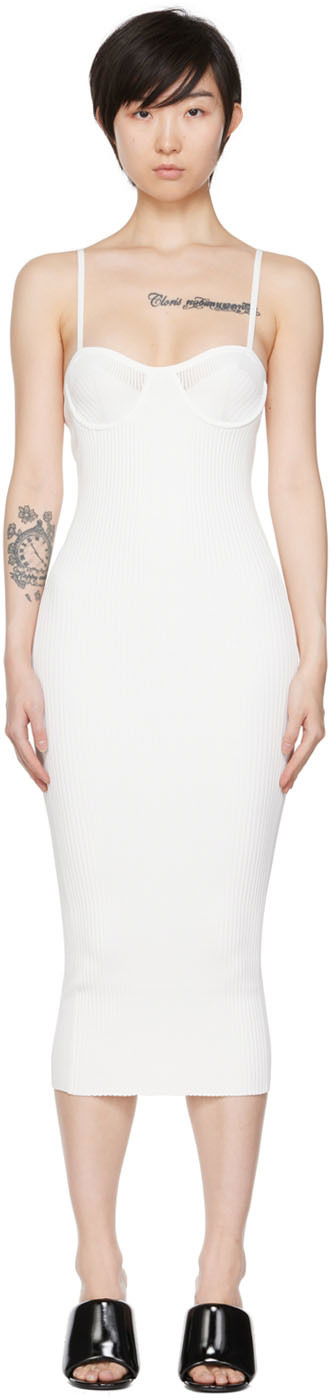 Pокля Helmut Lang Helmut Lang Bra Midi Dress Бяло | M04HW702, 0