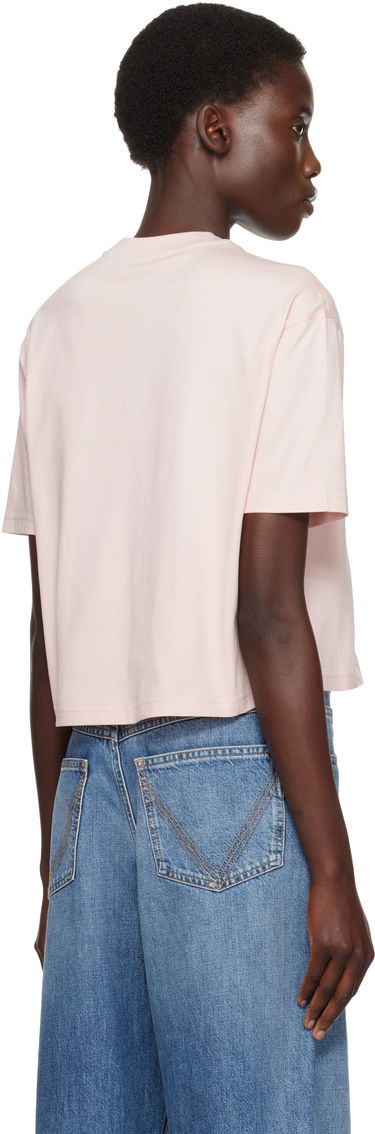 Съкратен топ Burberry Burberry Cropped Cotton T-Shirt Розово | 8110083, 2