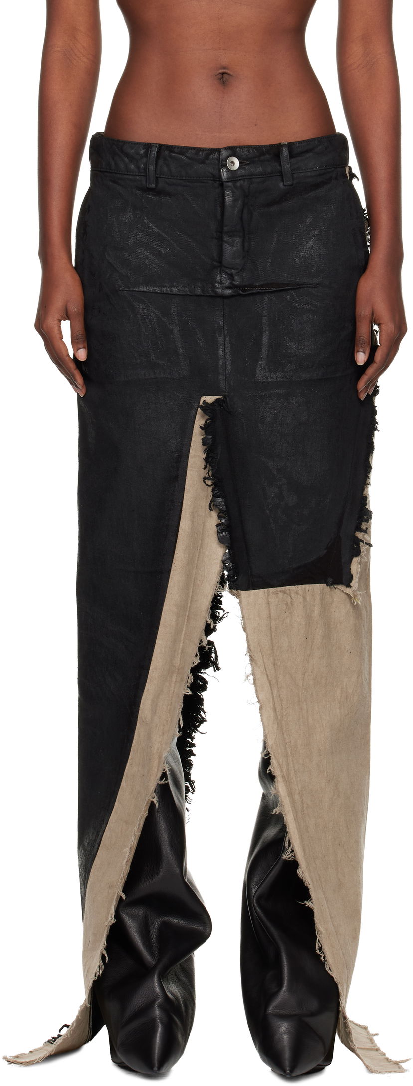 Пола Rick Owens Concordians Sliced Denim Maxi Skirt Многоцветен | RO02E4393 BMC921
