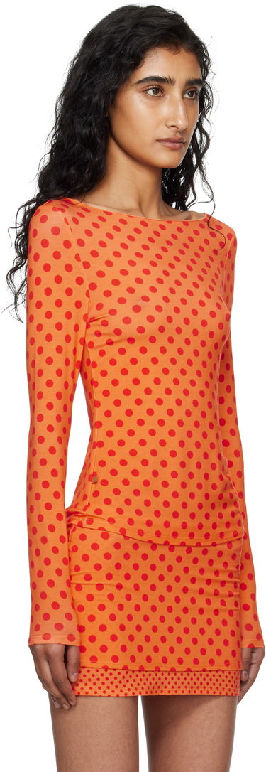 Тениска Miaou Miaou Amelia Polka Dot Long Sleeve Top Оранжево
 | 7183LJBRRP, 1