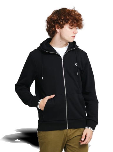 Суитчър Fred Perry Hooded Zip Trough Sweatshirt Черно | J7536 198