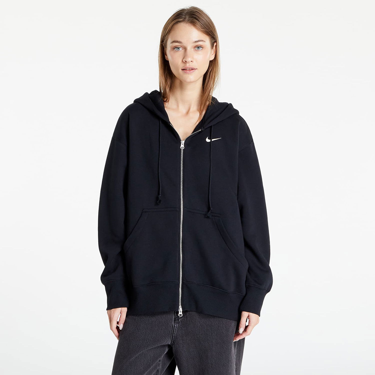 Суитчър Nike Phoenix Fleece Oversized Full-Zip Hoodie Черно | DQ5758-010, 0