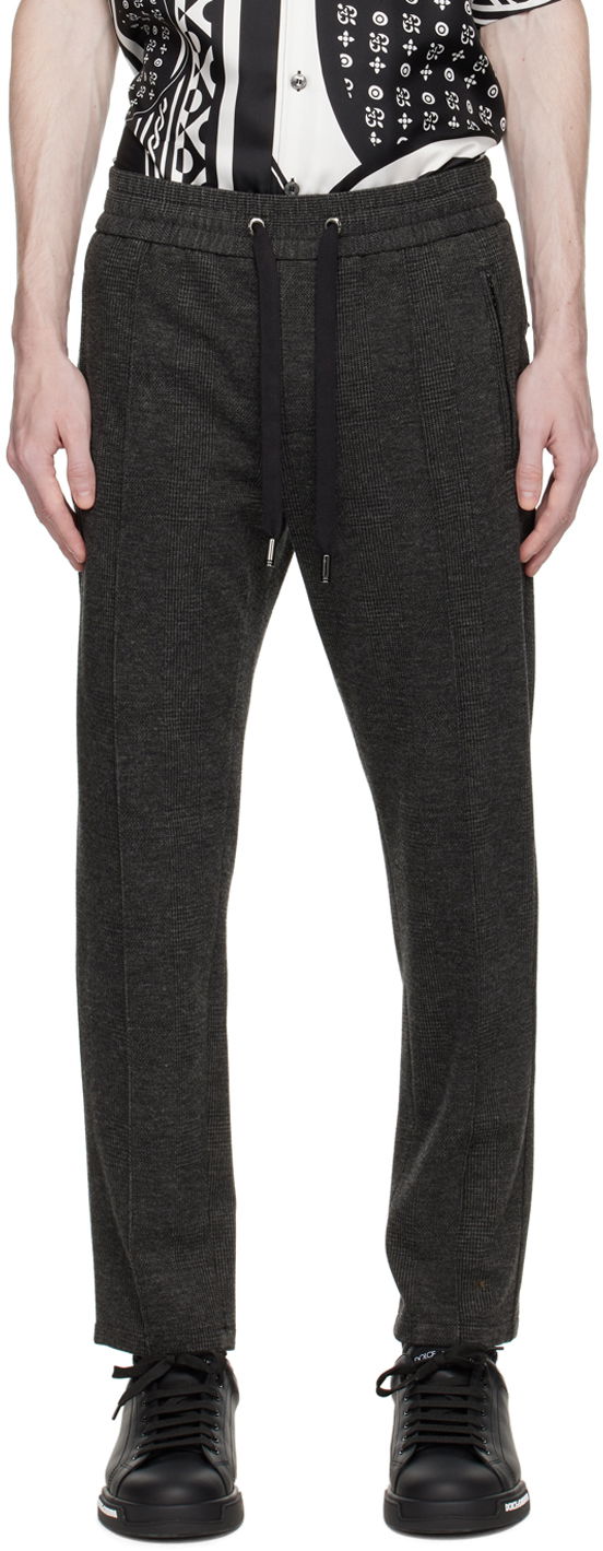 Панталони Dolce & Gabbana Gray Glen Plaid Trousers Сиво | GYACETGF155, 0