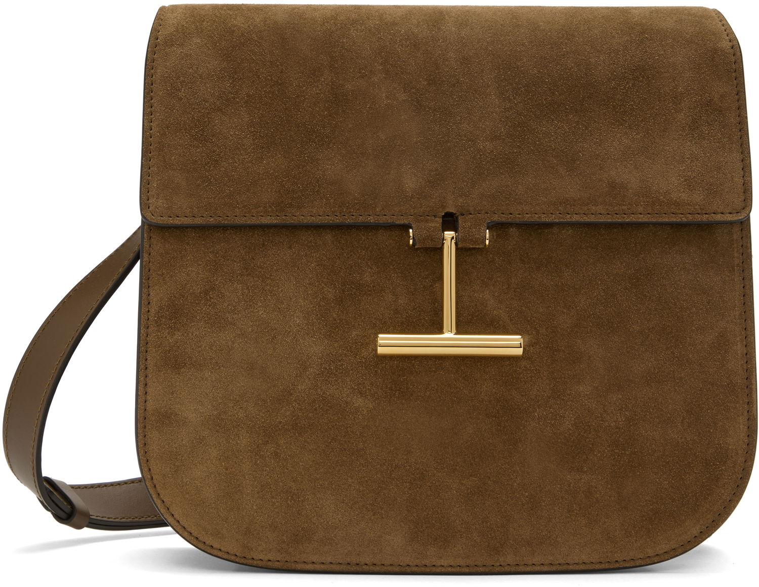 Чанта през рамо Tom Ford Suede Crossbody Bag Кафяво | L1761-LCL068G, 0