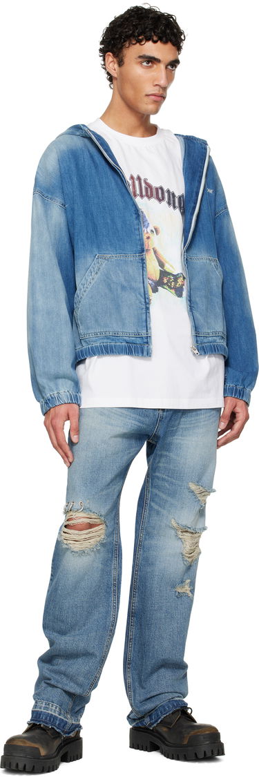 Яке We11done We11done Zip-Up Denim Hoodie Синьо | WD-DJ1-25-317-U-BL, 3