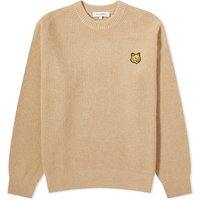 Пуловер MAISON KITSUNÉ Tonal Fox Head Patch Ribbed Crewneck Бежово | LM00818KT1093-H251, 1