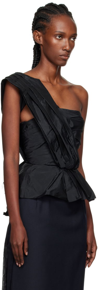 Тениски и потници Maison Margiela Maison Margiela Pleated One-Shoulder Top Черно | S51NC0629 M35350, 1