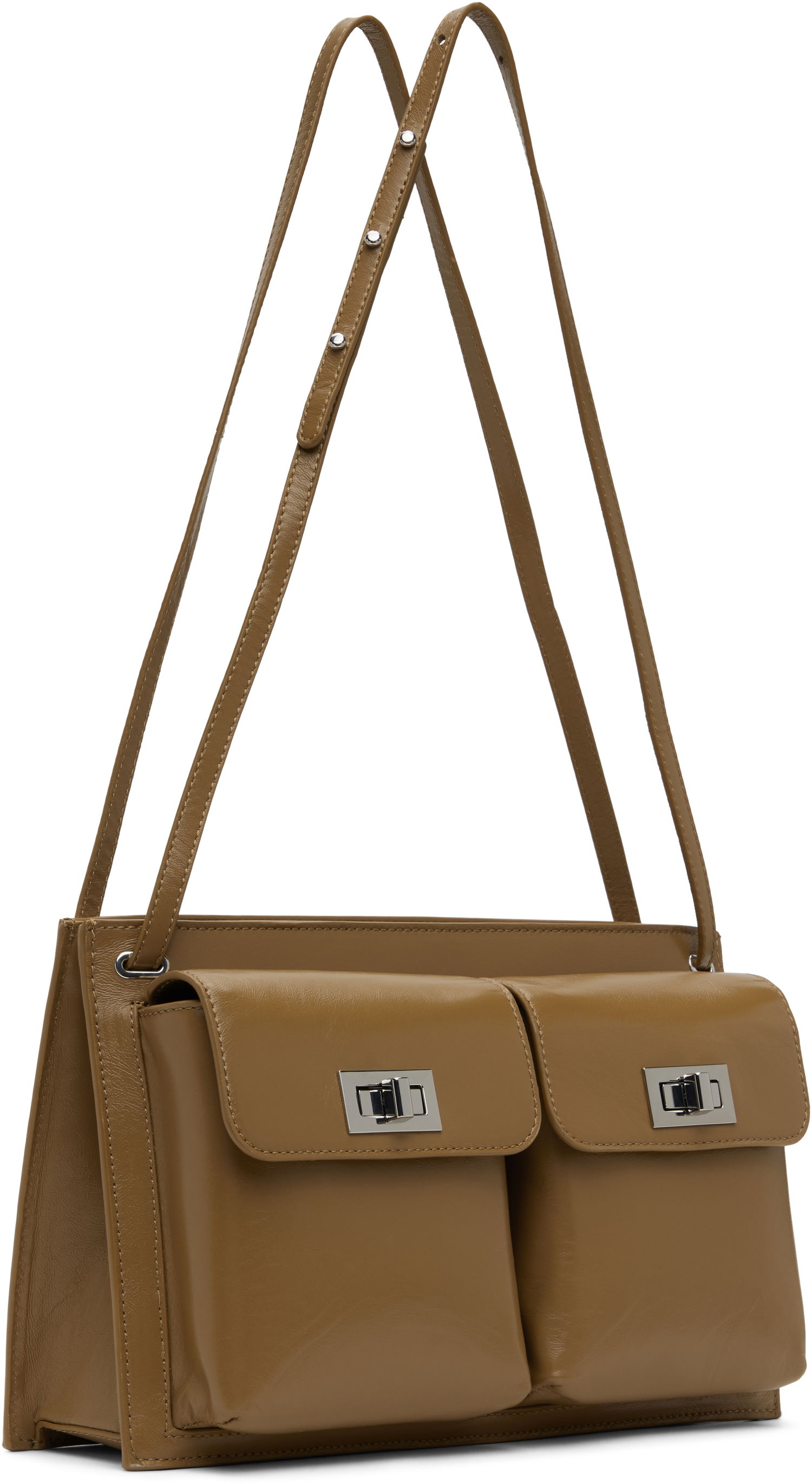 Чанта през рамо BY FAR BY FAR Billy Double Pocket Shoulder Bag Кафяво | MWBSB024LL002BR044PL, 1