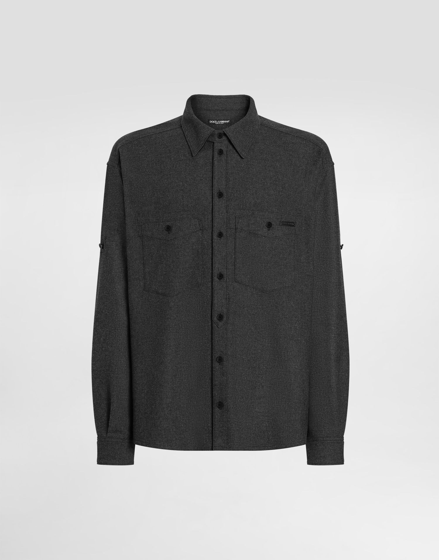 Риза Dolce & Gabbana Dolce & Gabbana Melange Wool Mat Shirt Сиво | G5NI3TFURNCN0141, 0