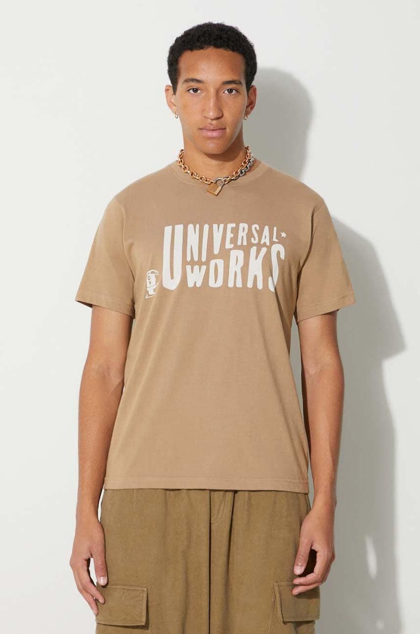 Тениска Universal Works Universal Works Mystery Train Print Tee Бежово | 29182, 0