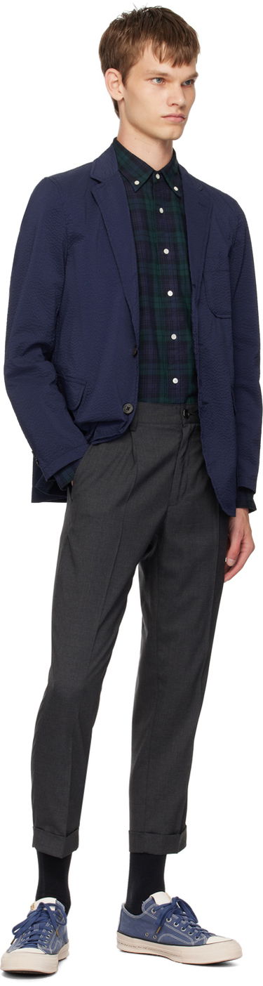 Яке BEAMS Beams Plus Three-Button Shirt Blazer Тъмно синьо | 3816-0196-139, 3