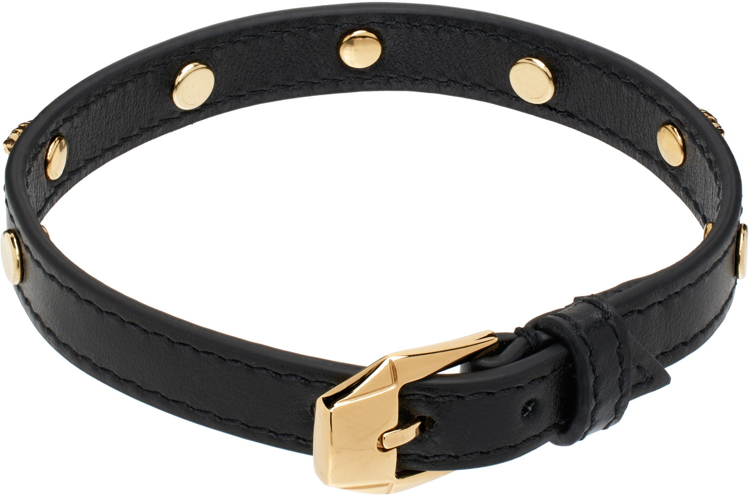 Гривна Versace Medusa Leather Bracelet Черно | 1018429_1A00637, 1