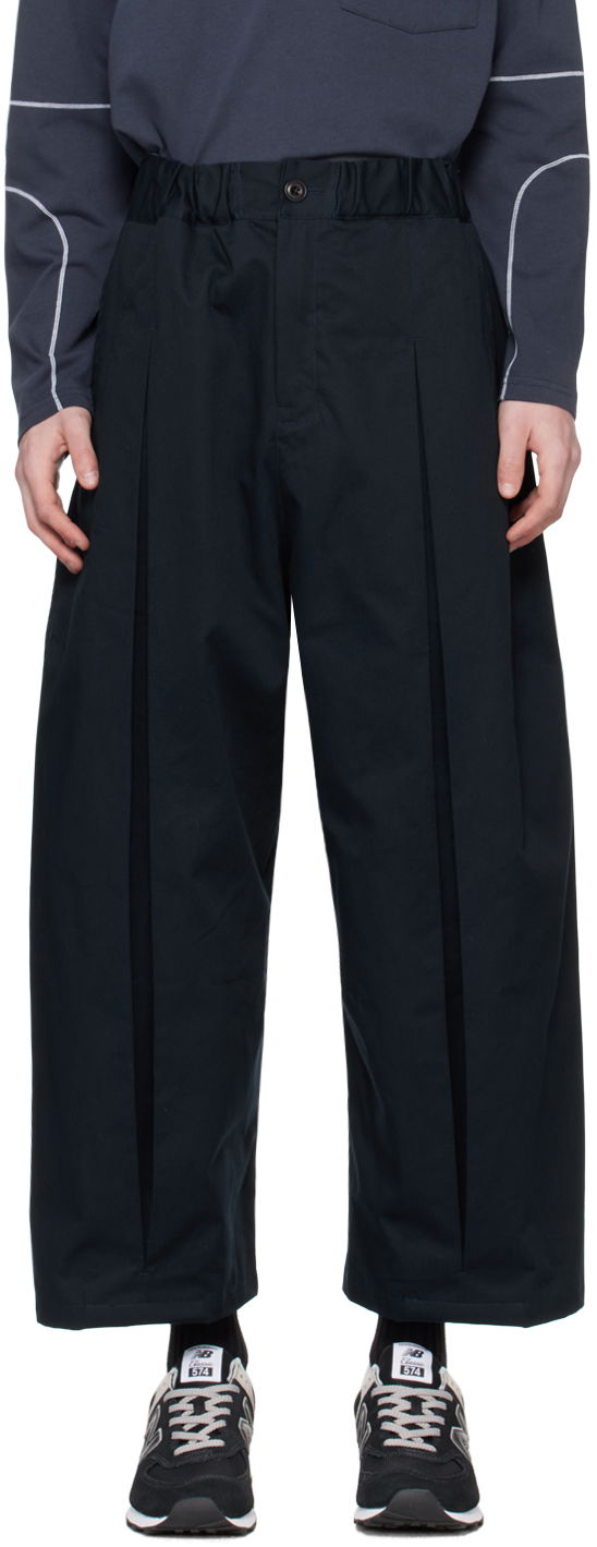 Панталони sage NATION SAGE NATION Box Pleat Trousers Тъмно синьо | S011, 0