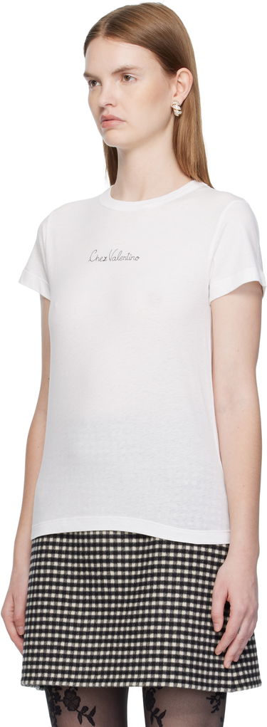 Тениска Valentino Valentino Cotton T-Shirt Бяло | 7B3MG25G9L9, 3